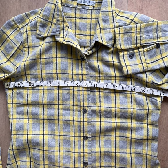 💗 Lark & Wolff Yellow Plaid Shirt - Picture 8 of 9